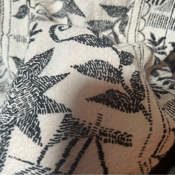 Free People Mia Tunic Blouse Cream Black Aztec Print Boho Long Sleeve Top XS - Picture 15 of 16